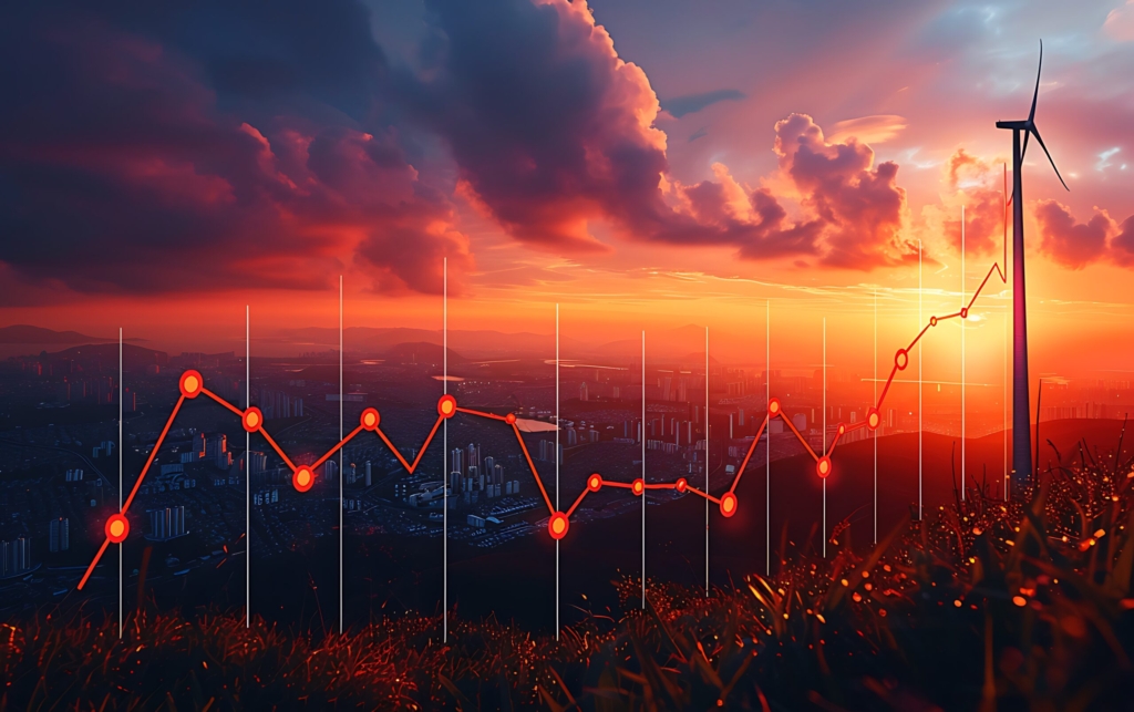 Kurva som visar elpriset